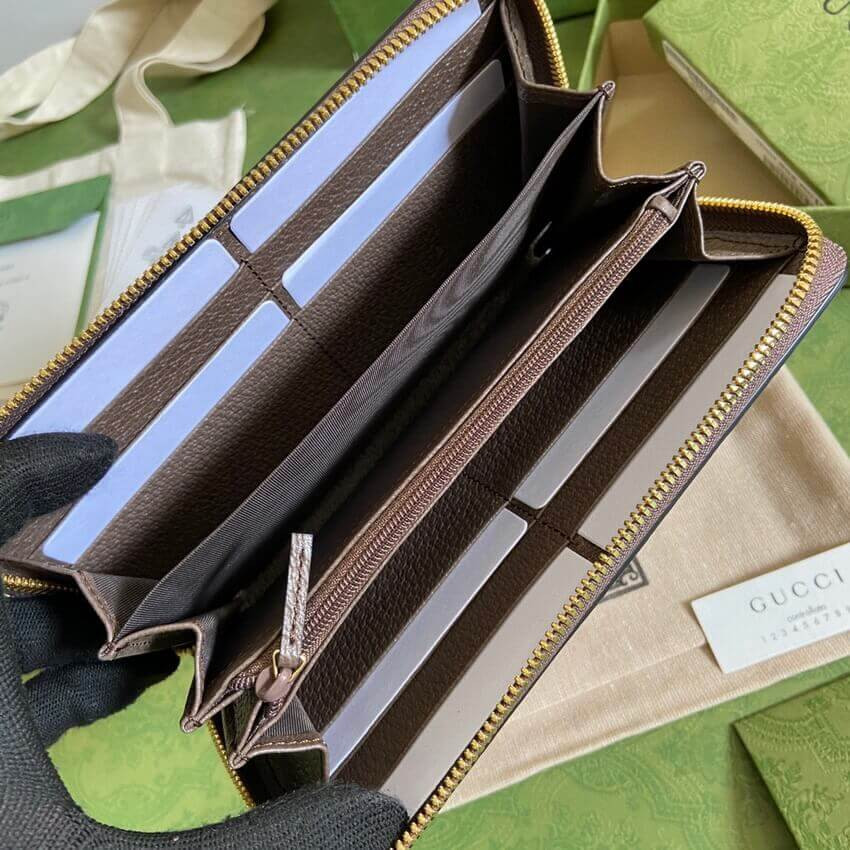 Gucci Geometric Motifs Ophidia Zip Around Wallet 523154