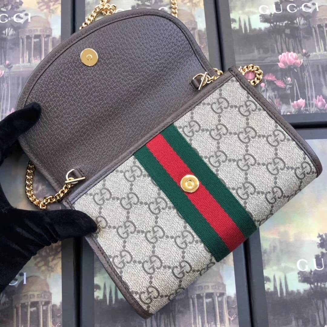 Gucci GG Supreme Rajah Mini Bag 573797 Coffee