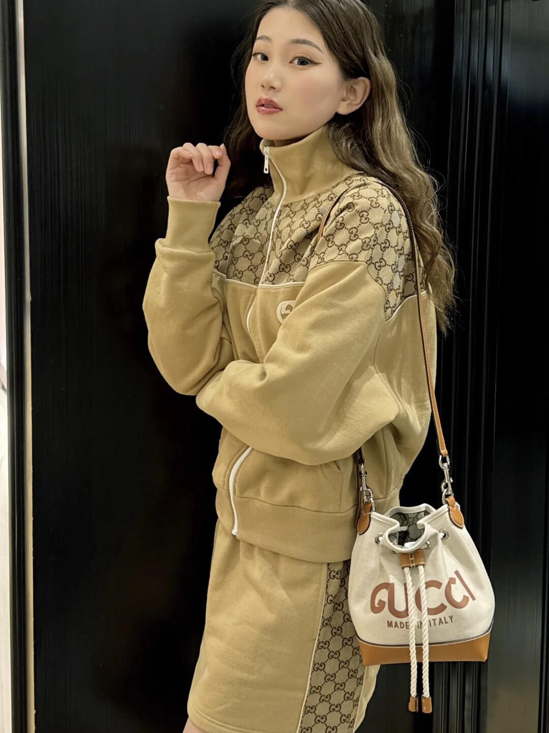 Gucci Mini Shoulder Bag With Gucci Print 777166