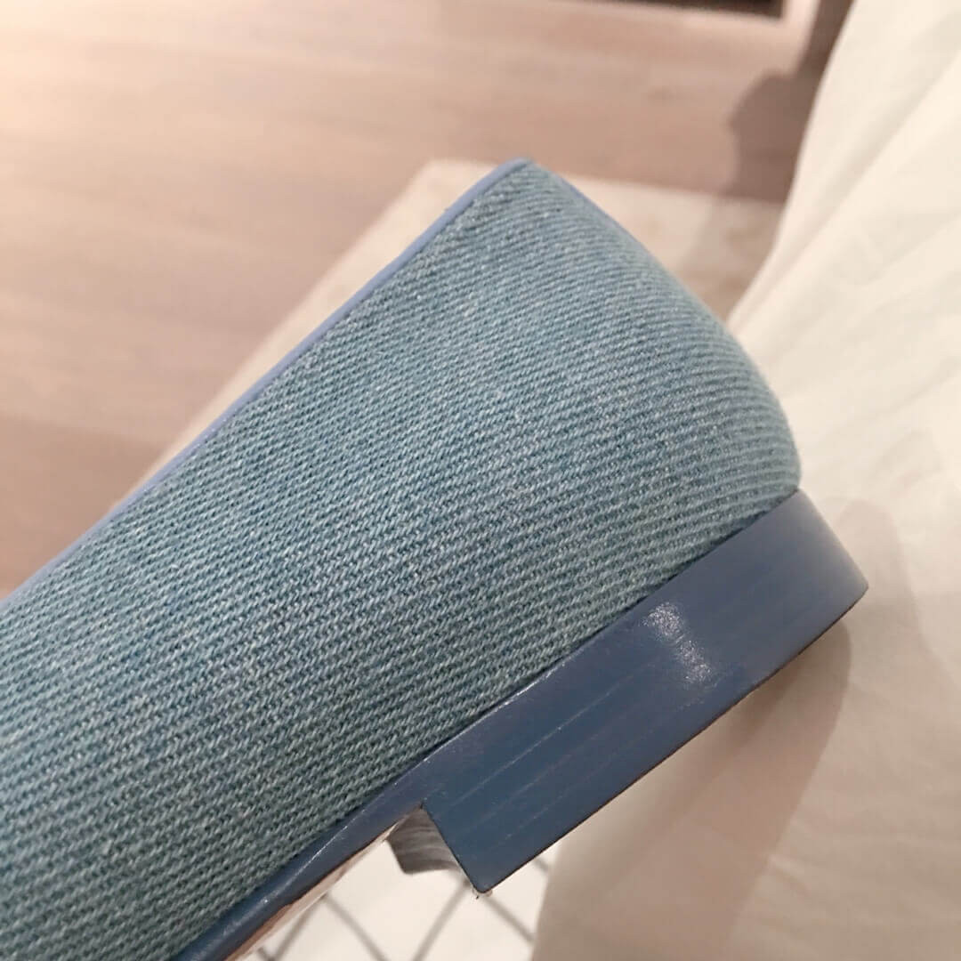 Chanel Denim Logo Loafers G35782