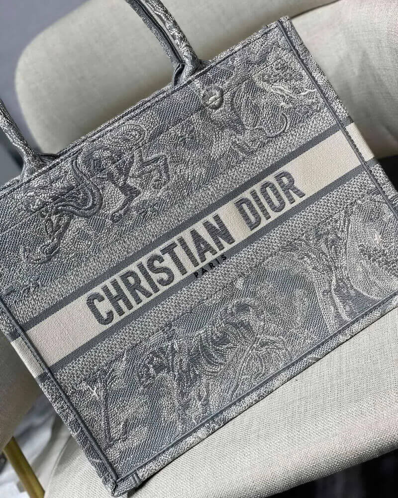 Christian Dior Small Book Tote Toile De Jouy Bag M1296