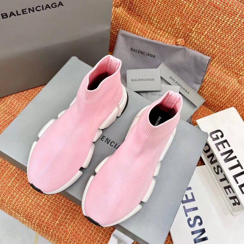 Balenciaga Speed 2.0 Knit Sock Sneakers 617239 Pink