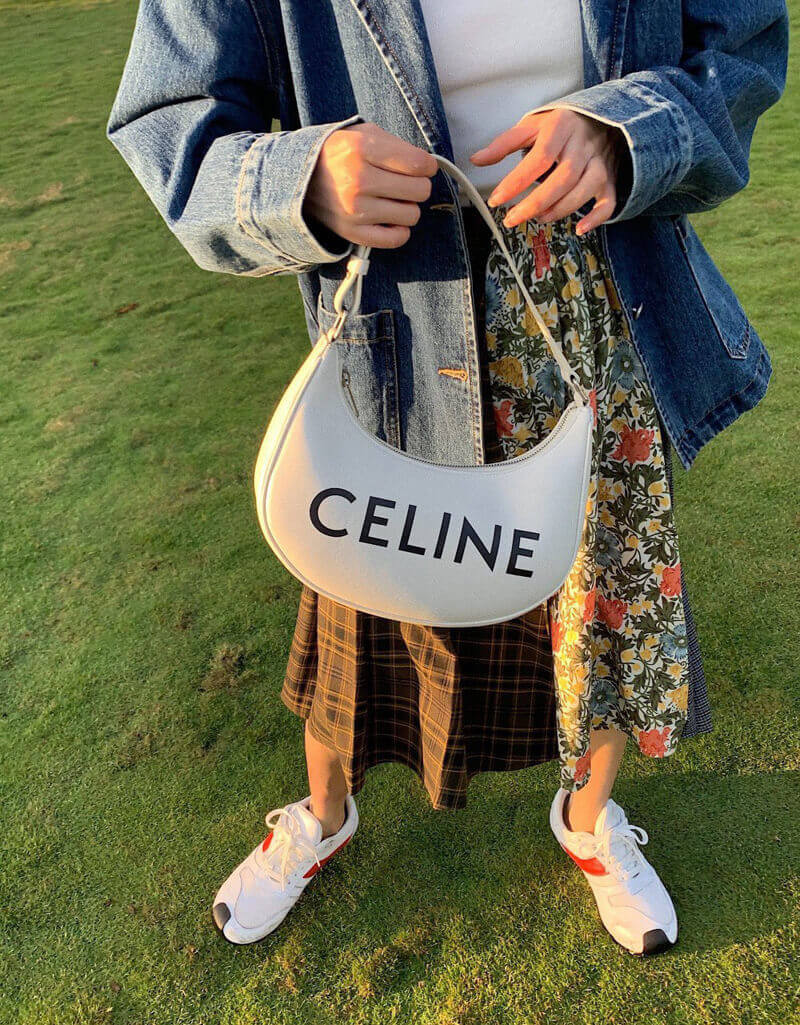 Celine Ava Bag In Smooth Calfskin With Celine Print 193953