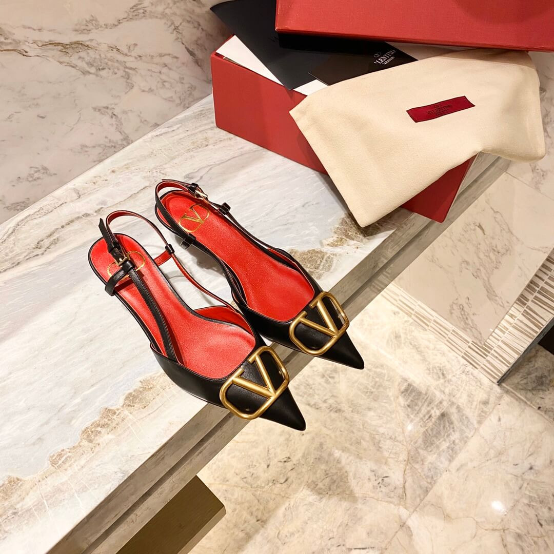 Valentino Garavani Vlogo Calfskin Slingback Pump 50mm SW2S0Q70