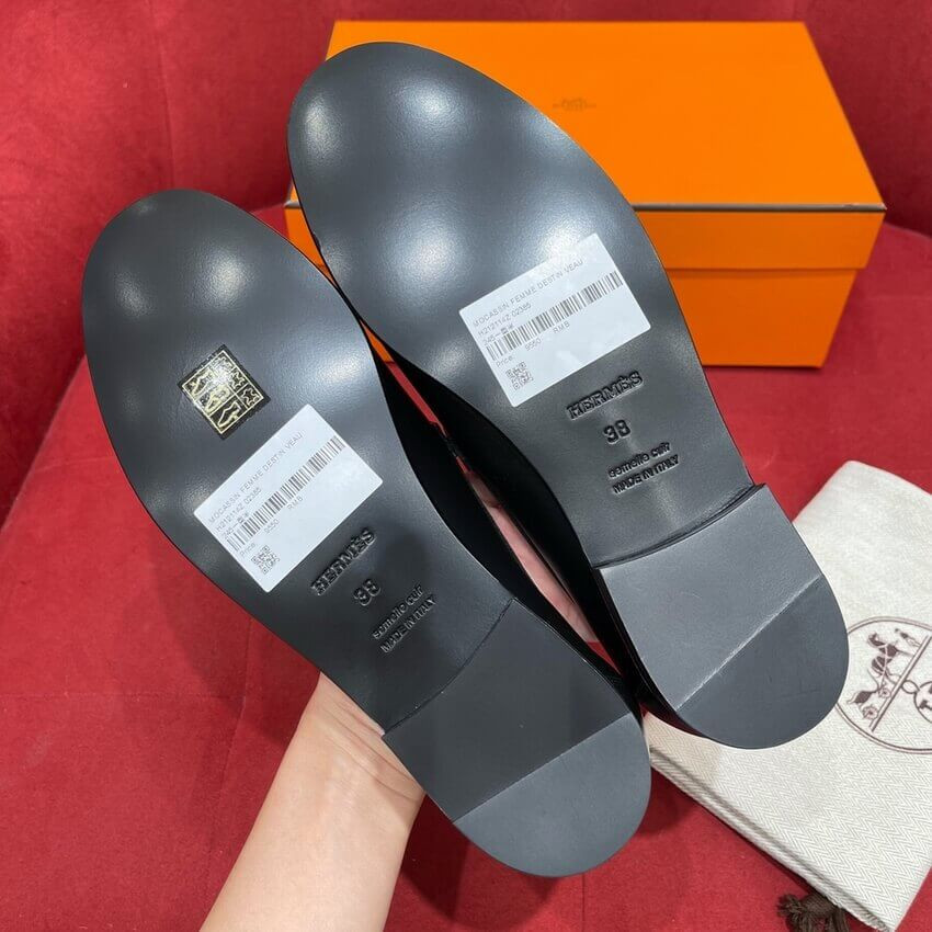 Hermes Calfskin Kelly Destin Loafer H212114 Black