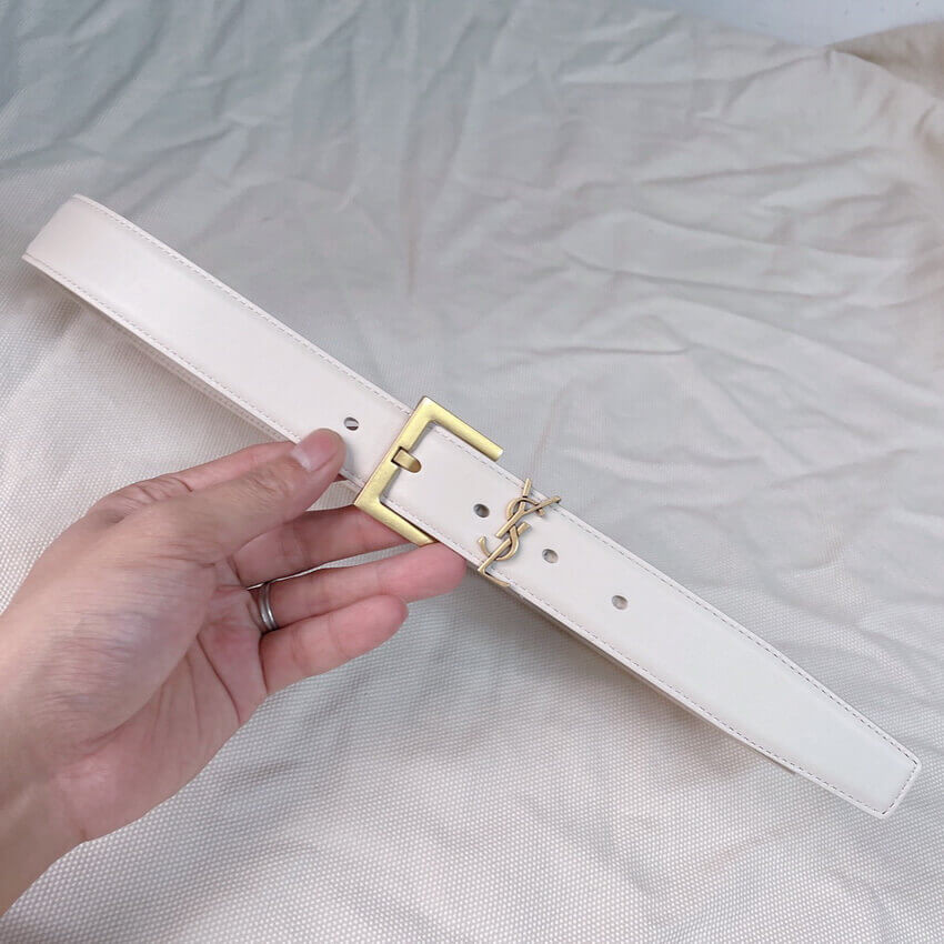 Saint Laurent Monogram Lacquer Leather 3.0cm Belt