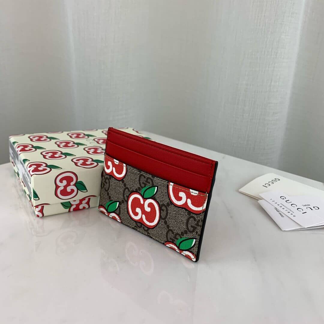 Gucci GG Apple Print Card Case 624898