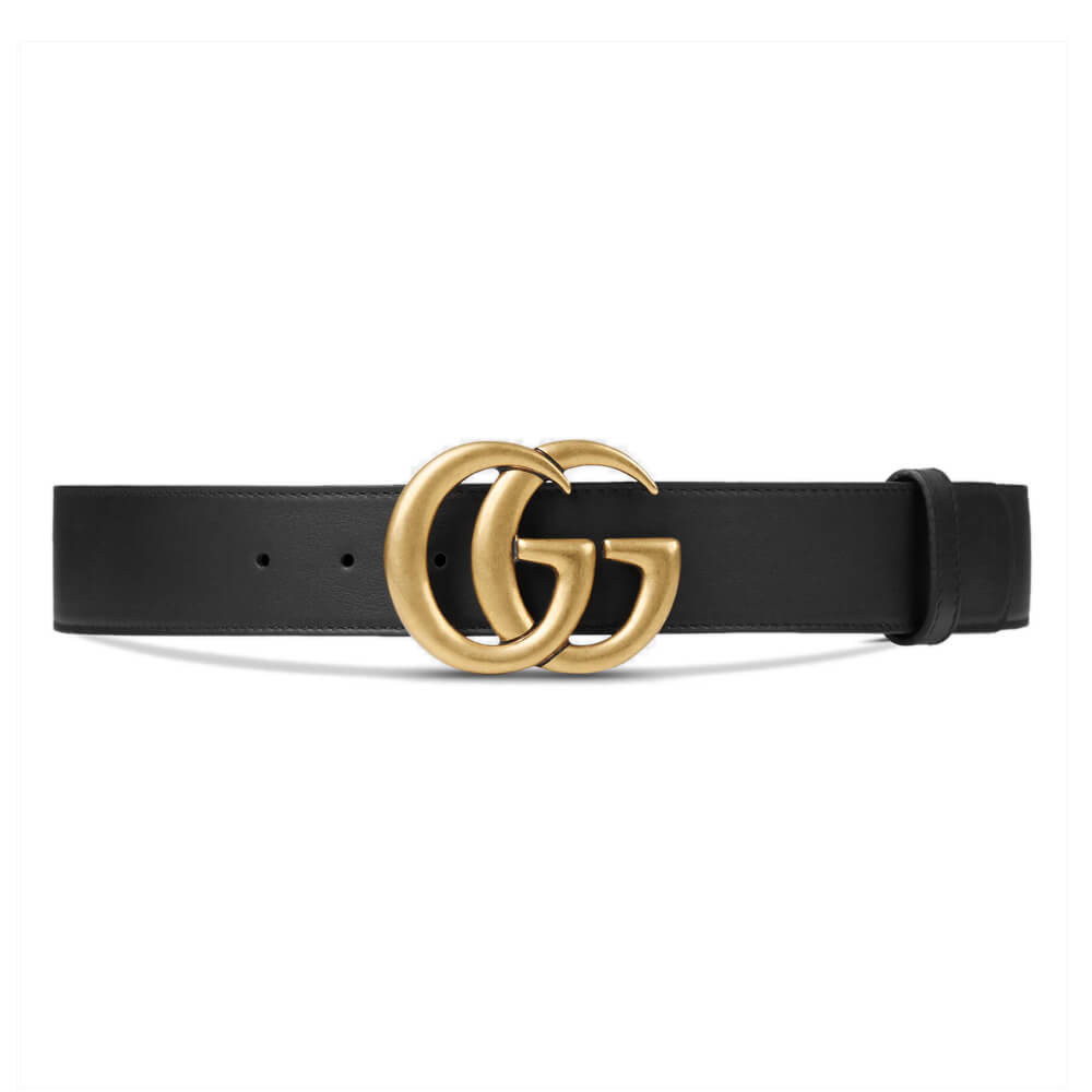 Gucci 40mm Leather Belt With Double G Buckle 400593