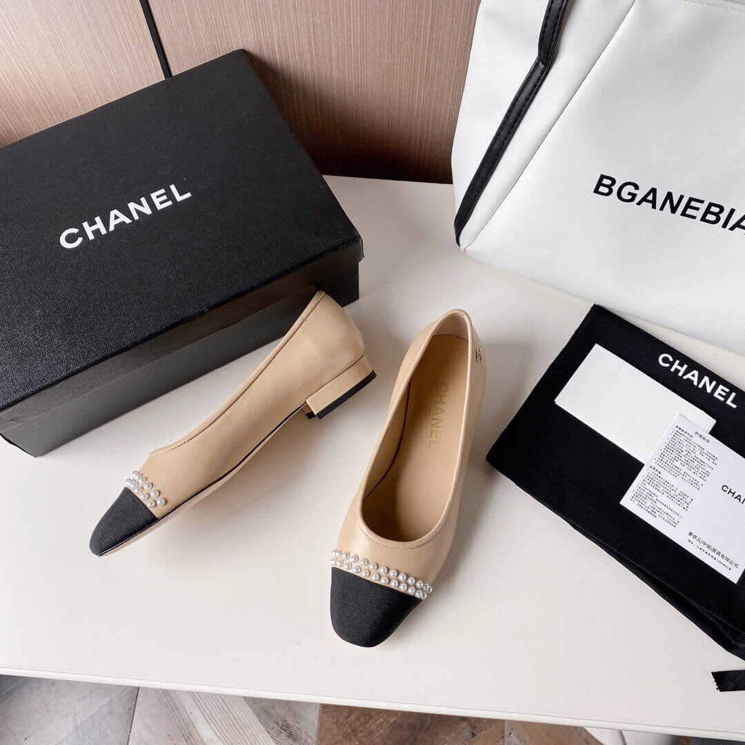 Chanel Pearl Embellished Ballerinas 36126