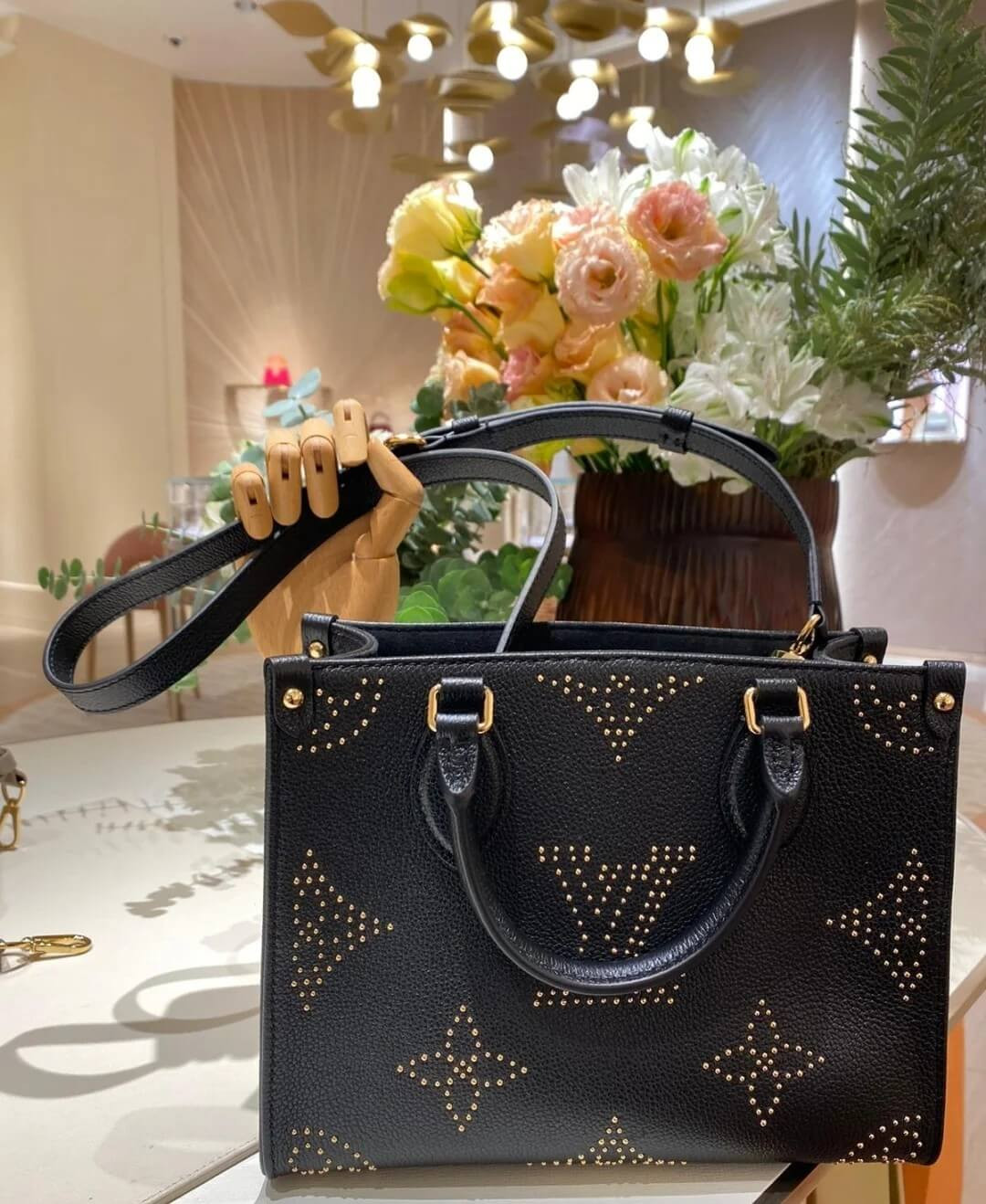 Louis Vuitton OnTheGo PM M46733 Black Monogram Empreinte With Studs