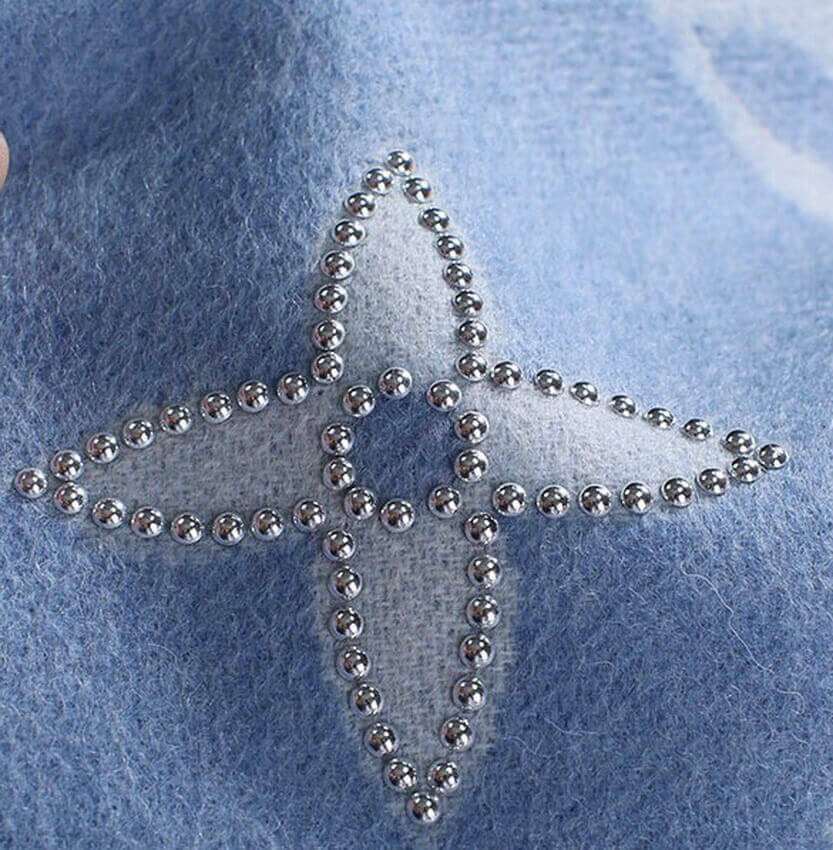 Louis Vuitton Studdy Reykjavik Scarf M76076 Denim Blue