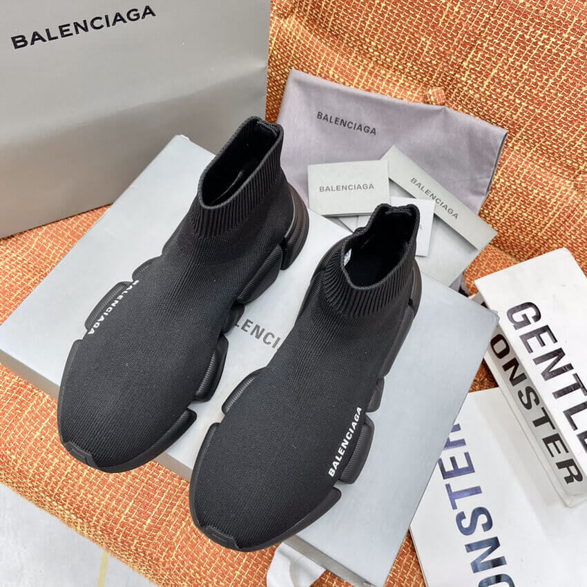 Balenciaga Speed 2.0 Knit Sock Sneakers 617239 Black