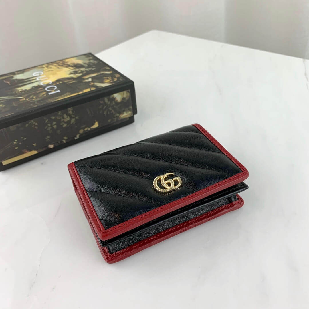 Gucci GG Marmont Card Case Wallet 573811 Black