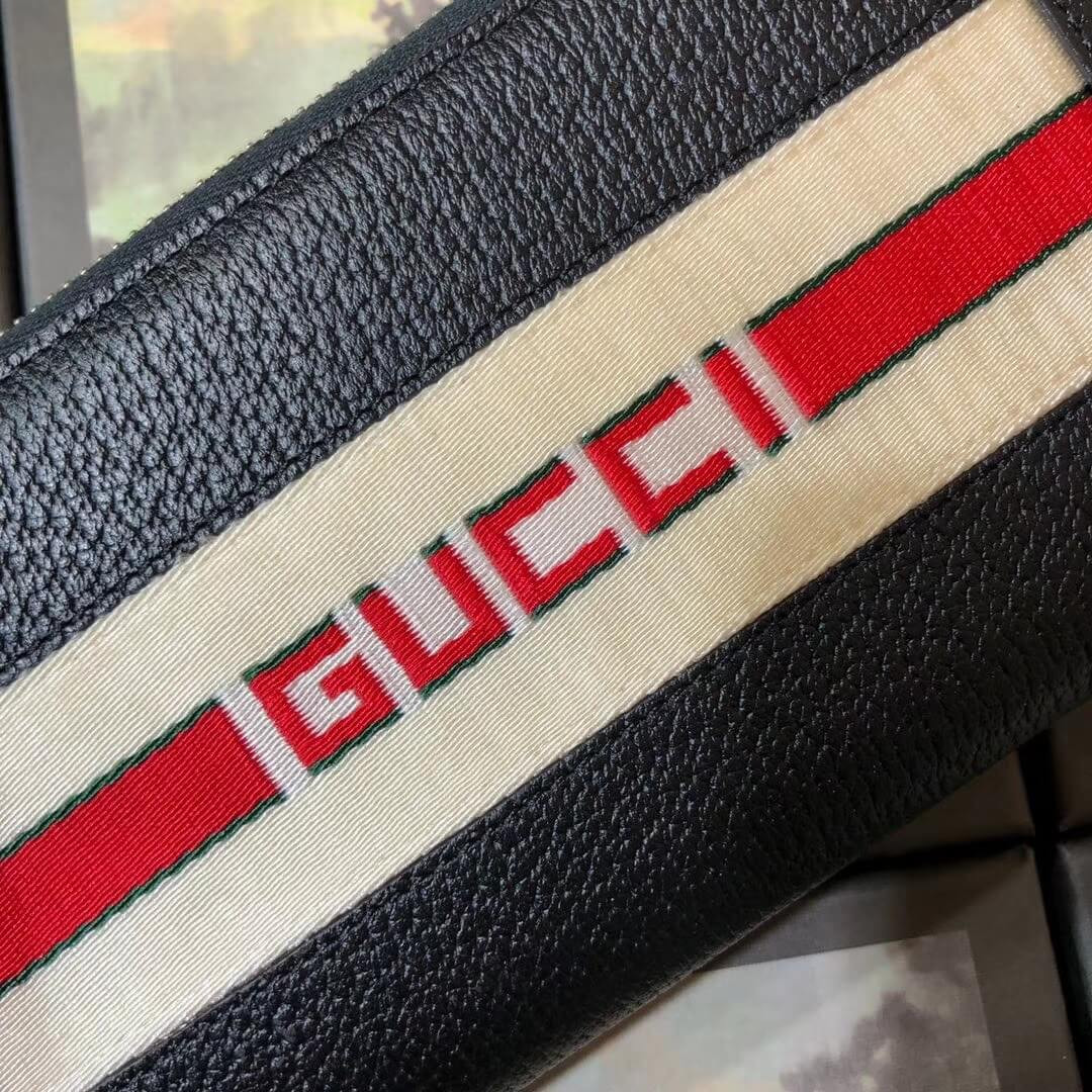 Gucci Leather Stripe Zip Around Wallet 459138
