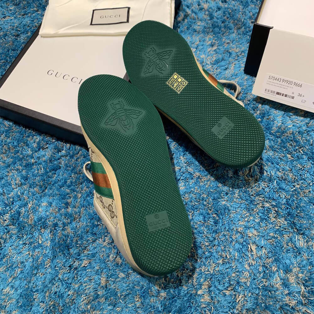 Gucci Screener Dirt Leather Sneaker 570443 Green