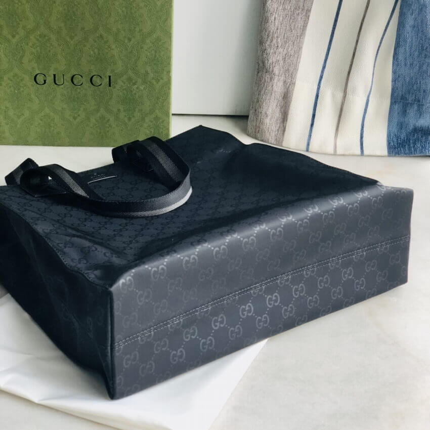 Gucci GG Guccissima Black Nylon Tall Tote Bag 449177