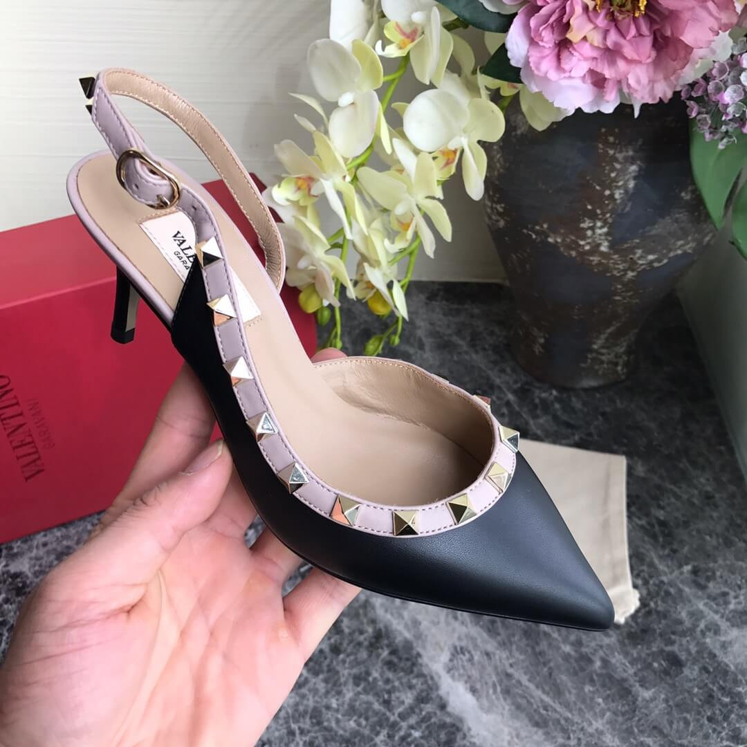Valentino Garavani Rockstud Nappa Leather Slingback Pump 65mm Uw2s0h13