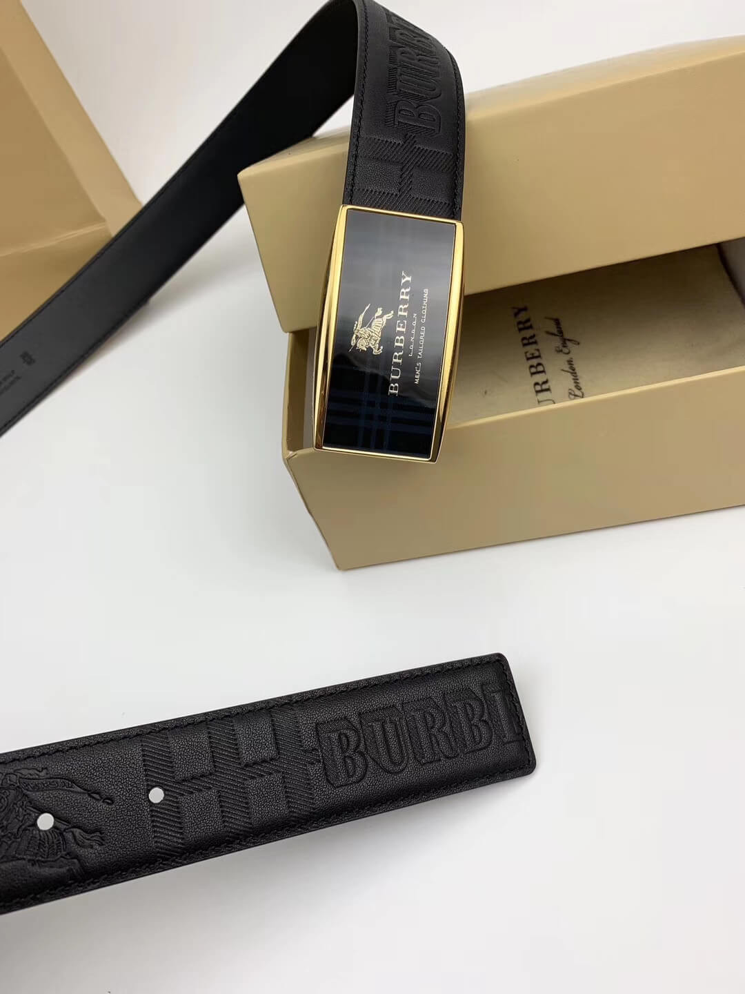 Burberry London Check Leather Belt 40749