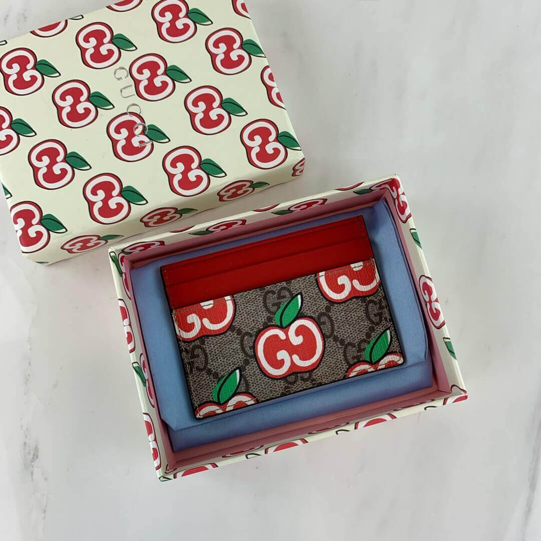 Gucci GG Apple Print Card Case 624898