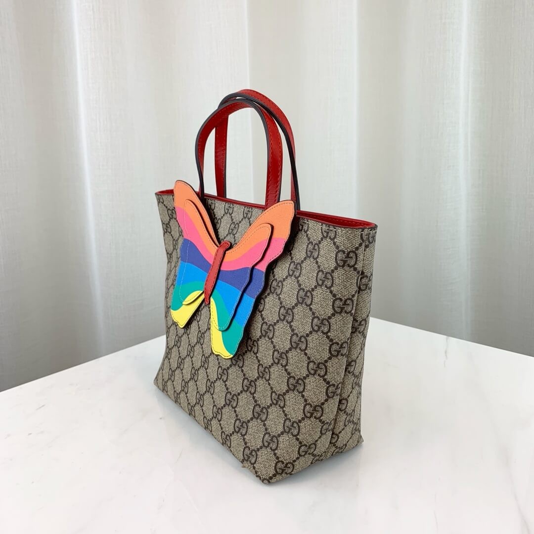 Gucci Childrens GG Tote With Rainbow Butterfly 550768