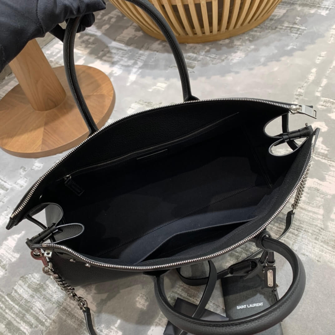 Saint Laurent Sac De Jour Souple 36 Duffle Bag In Grained Leather 491714