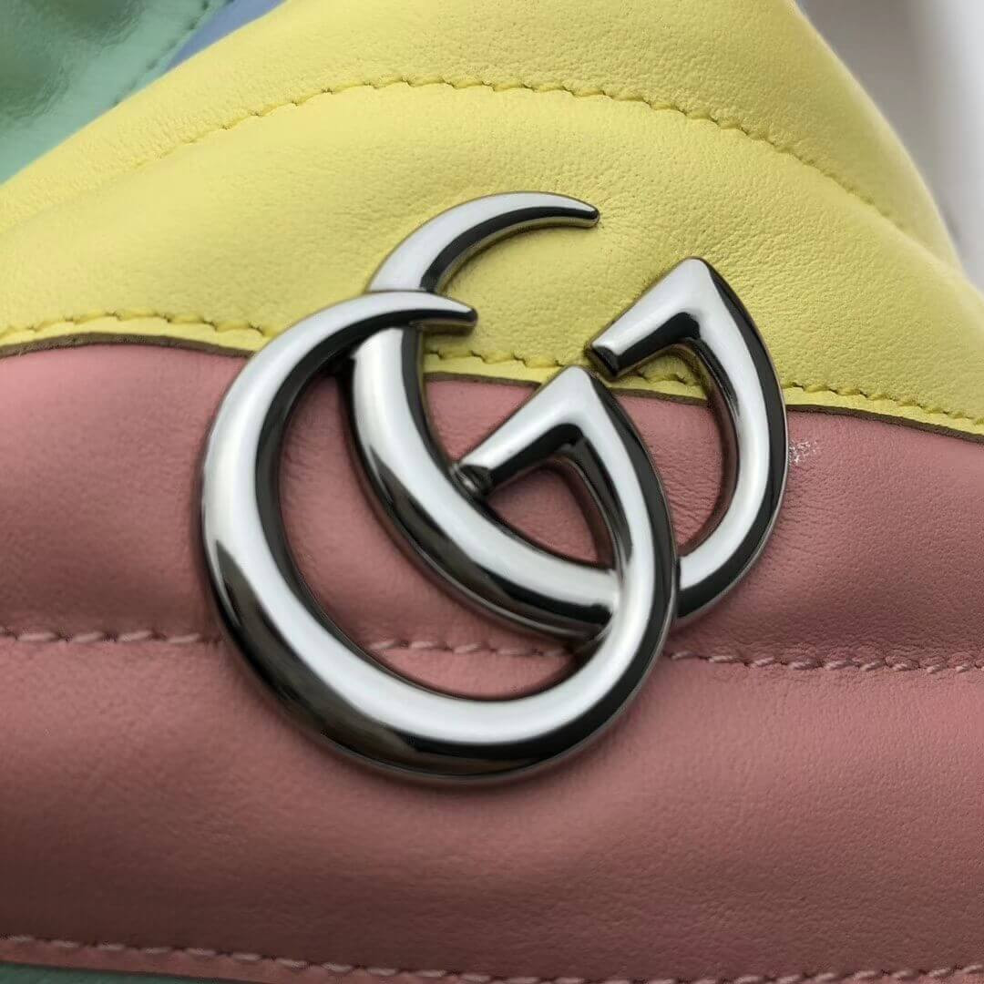 Gucci GG Marmont Mini Bucket Bag In Pastel And Rainbow 575163