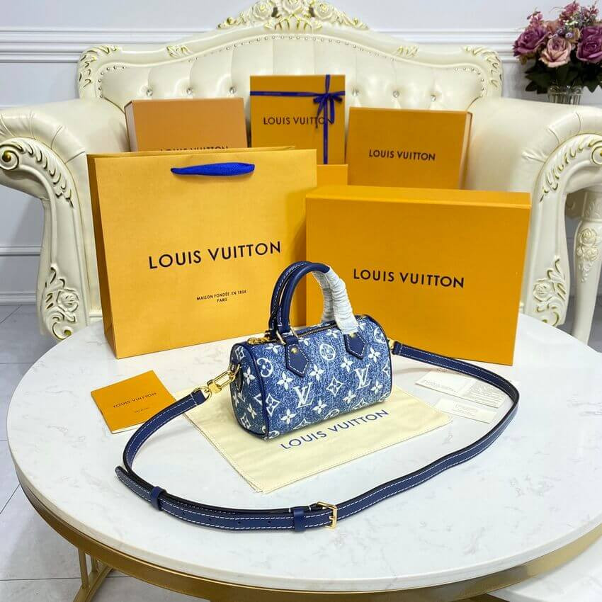 Louis Vuitton Monogram Jacquard Denim Nano Speedy M81168 M81213