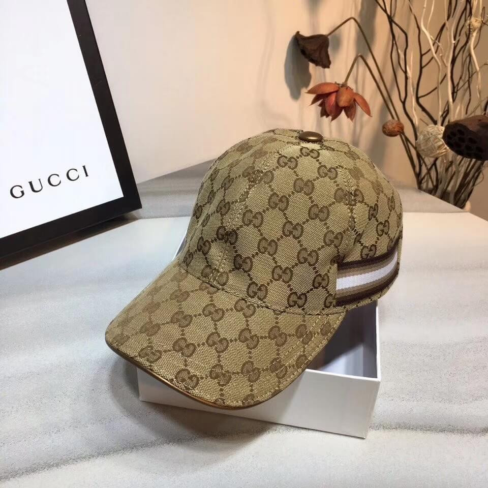 Gucci Original GG Canvas Baseball Hat With Web 200032