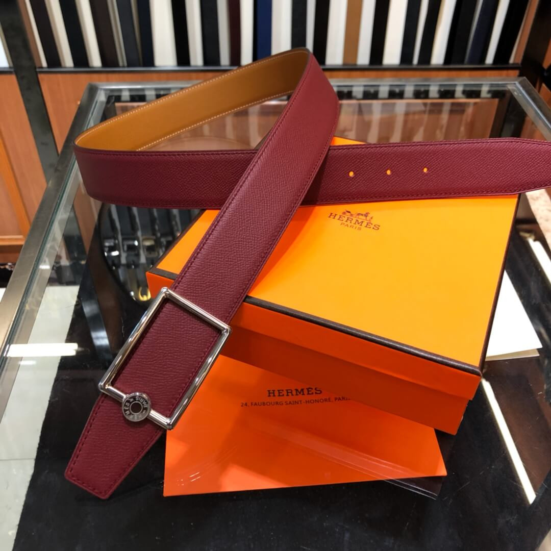 Hermes Oscar Buckle & Reversible Leather Belt 38mm H074561