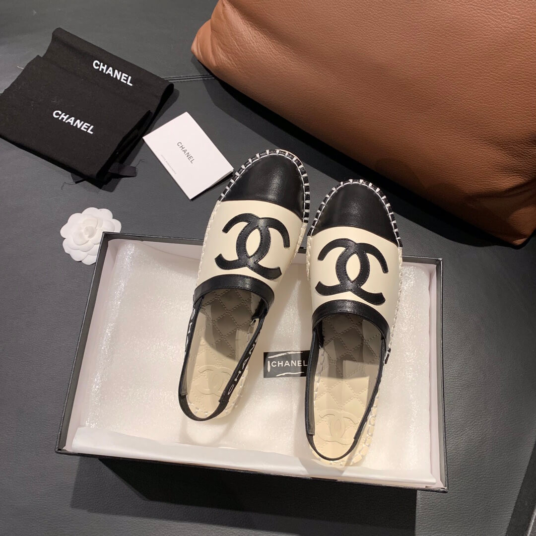 Chanel Slingback Espadrilles G34817 Beige/Black