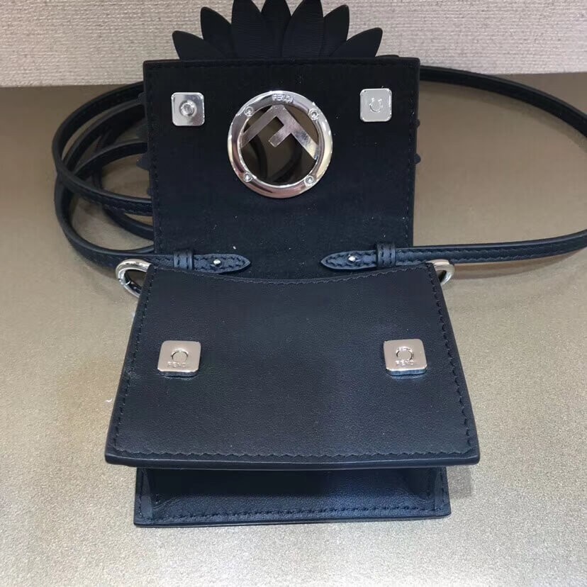 Fendi Micro Kan I Logo Gerbera Leather Shoulder Bag 8BS003