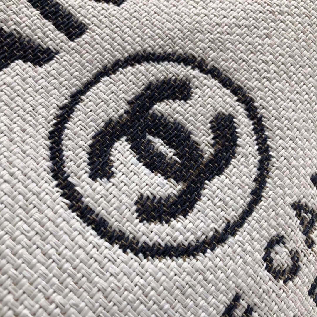 Chanel Deauville Tote 38cm Canvas Bag A66941 White / Black