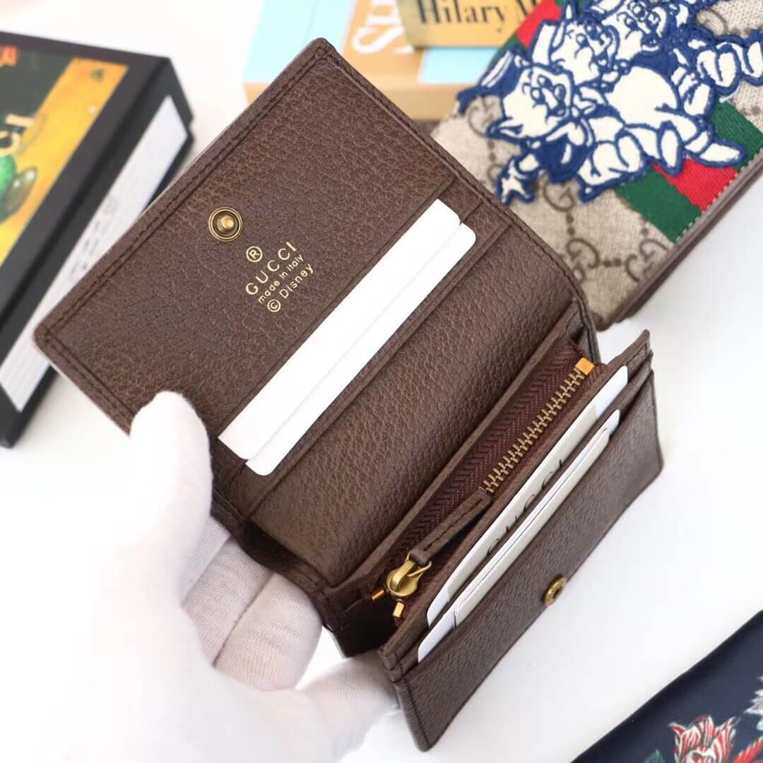 Gucci GG Card Case Wallet With Three Little Pigs 557801