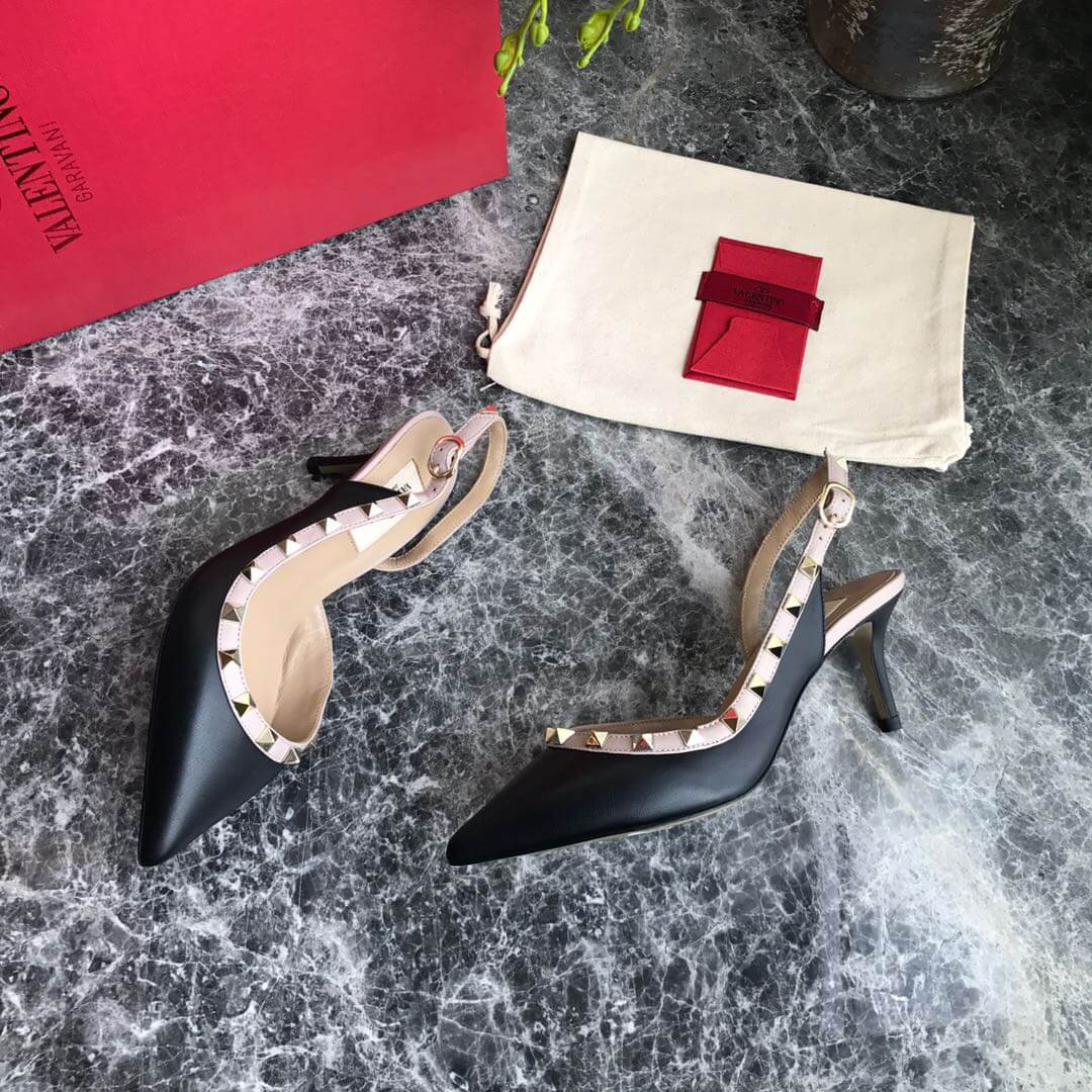 Valentino Garavani Rockstud Nappa Leather Slingback Pump 65mm Uw2s0h13