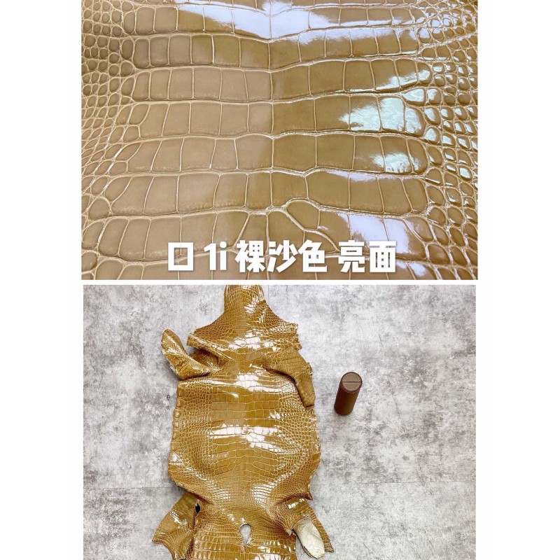 Hermes makes exclusive leather glossy American alligator:1i nude sand