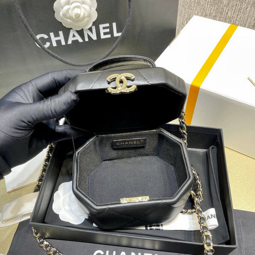Chanel Lambskin Small Vanity Case AS2630 Black