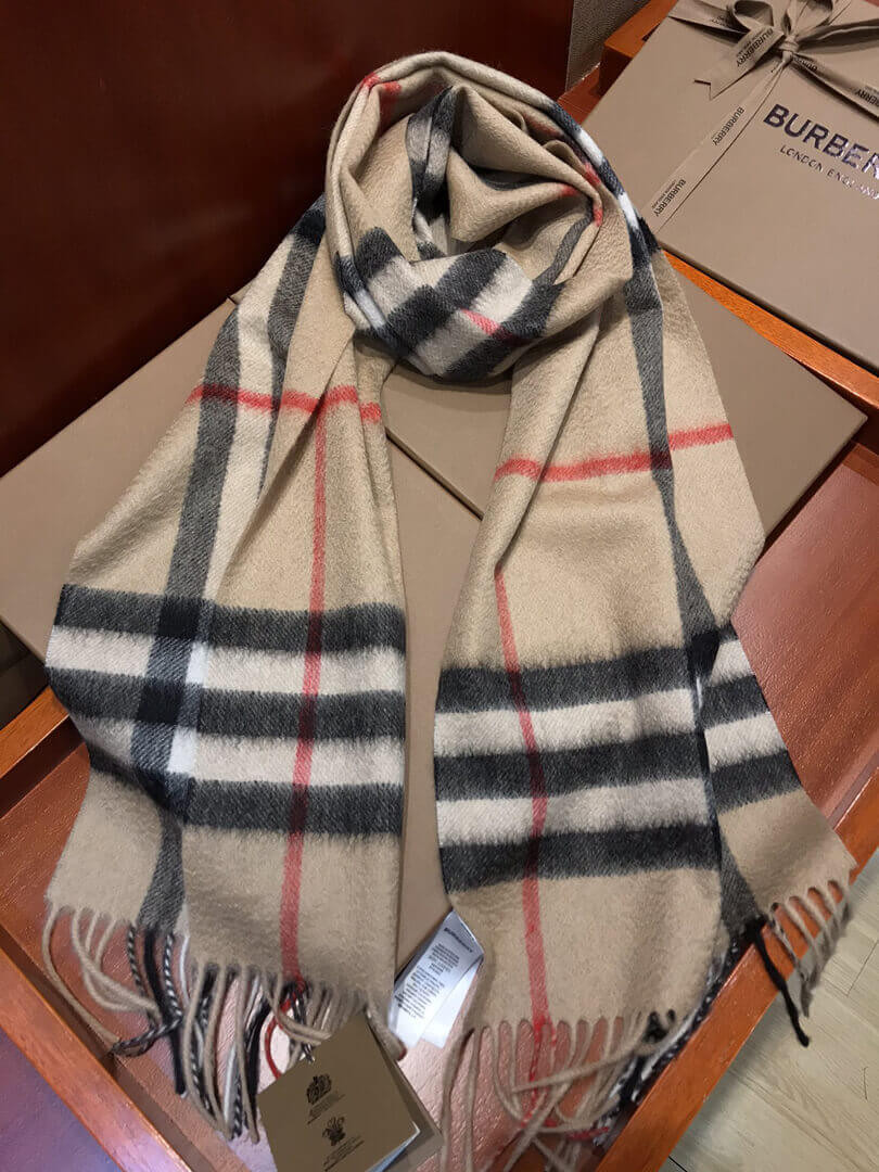 Burberry The Classic Check Cashmere Scarf 80181731 Beige