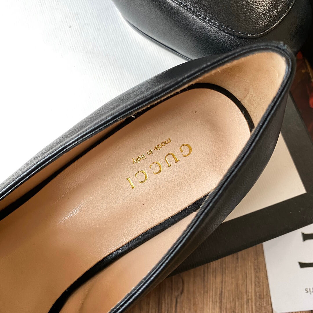 Gucci Leather Loafer with Double G 602496 Black