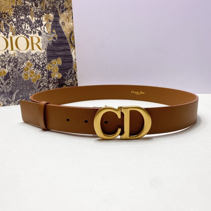Christian Dior Saddle 3.4cm Belt Brown