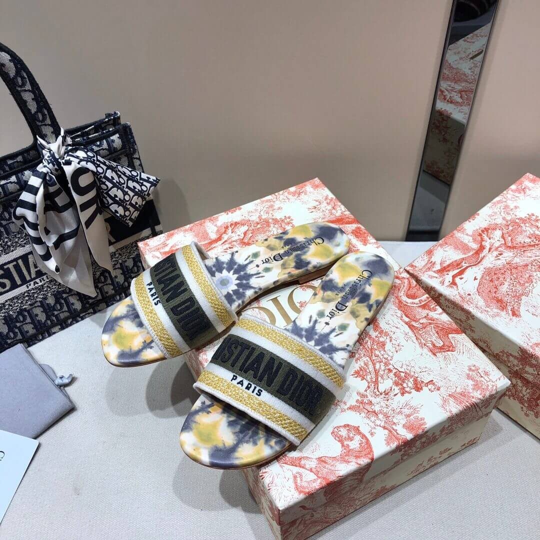 Dior Dway Mule In Embroidered Cotton KCQ3003