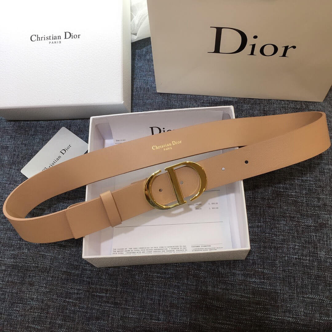 Christian Dior Nude Leather 30 Montaigne Belt B0077