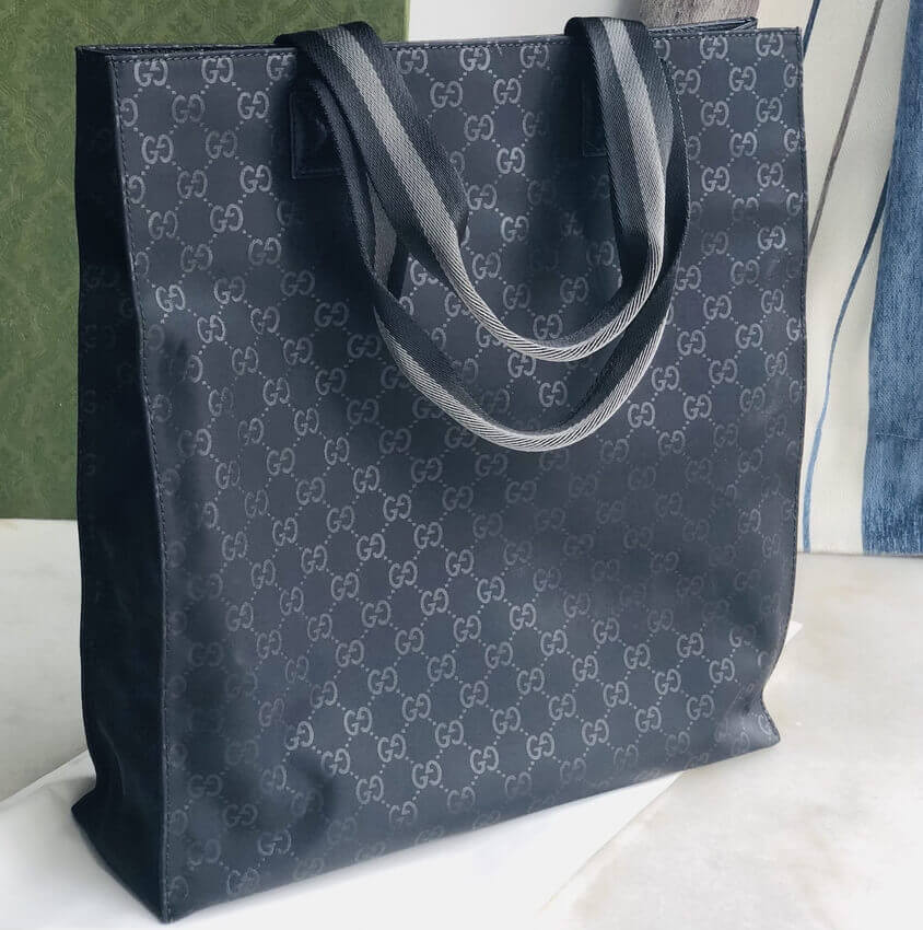 Gucci GG Guccissima Black Nylon Tall Tote Bag 449177
