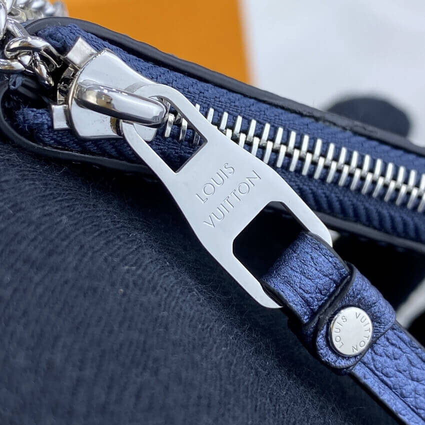 Louis Vuitton Monogram Empreinte Leather Key Pouch M80900 Navy Nacre