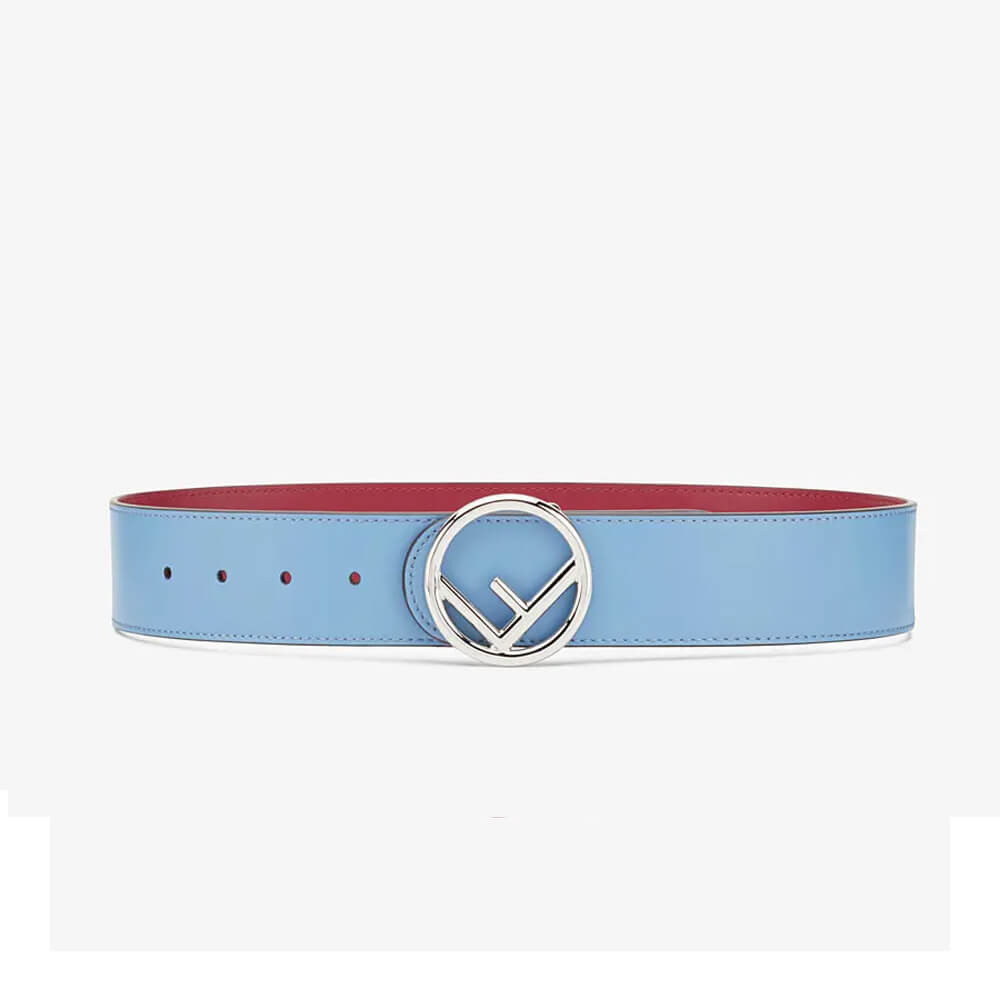 Fendi Reversible 40mm Round Buckle Belt 8C0579 Blue / Red