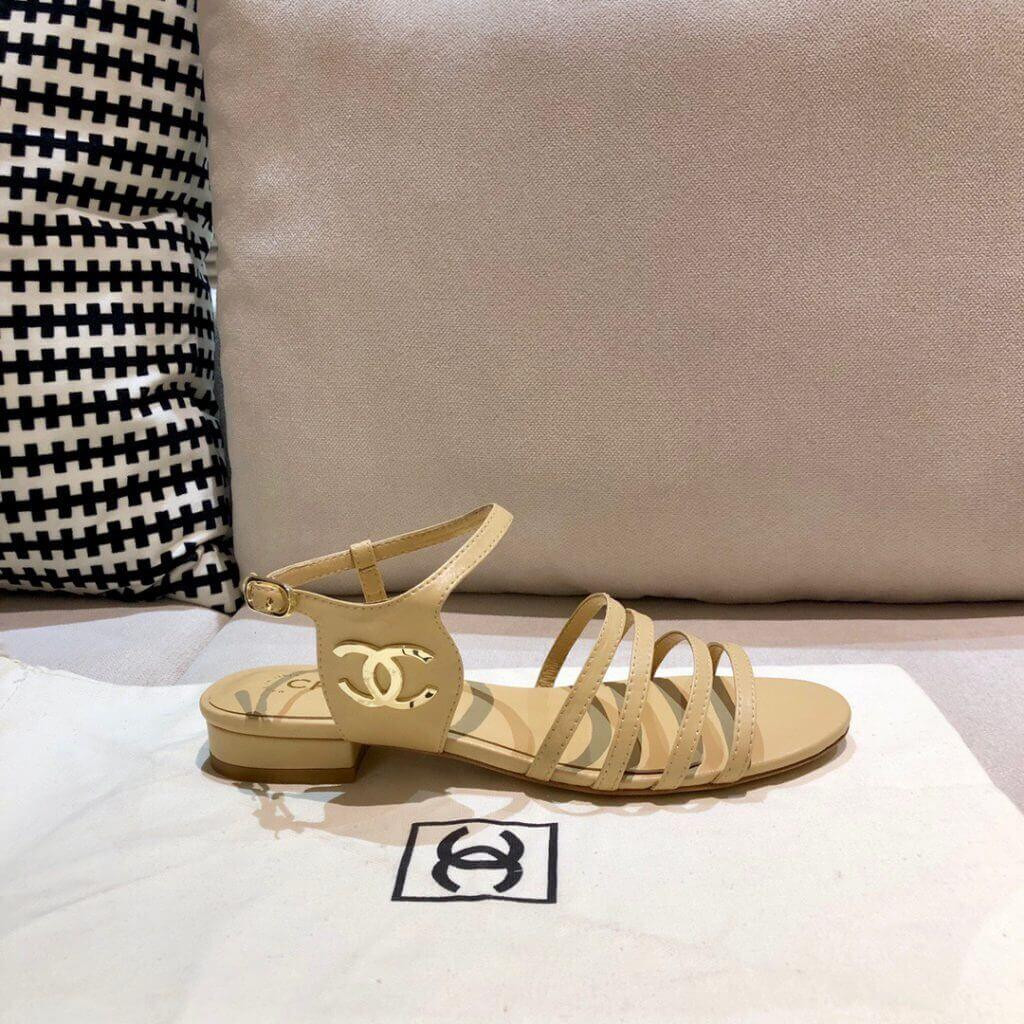 Chanel Lambskin CC Logo Sandals G36958