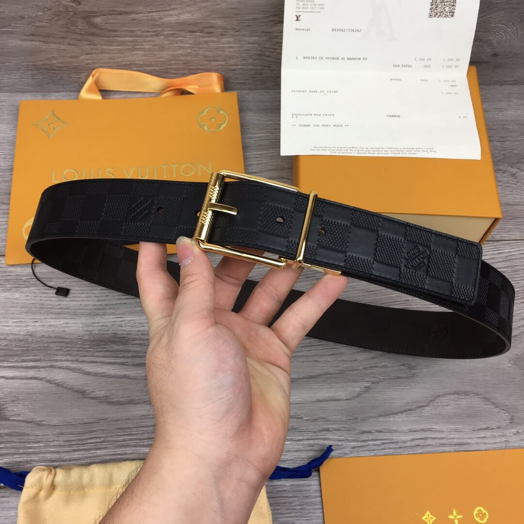 Louis Vuitton Damier Print 40mm Reversible Belt M9150