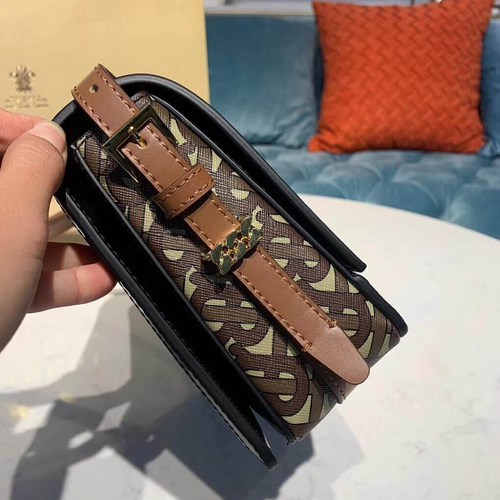 Burberry Small Monogram Print E-canvas Grace Bag 80264311