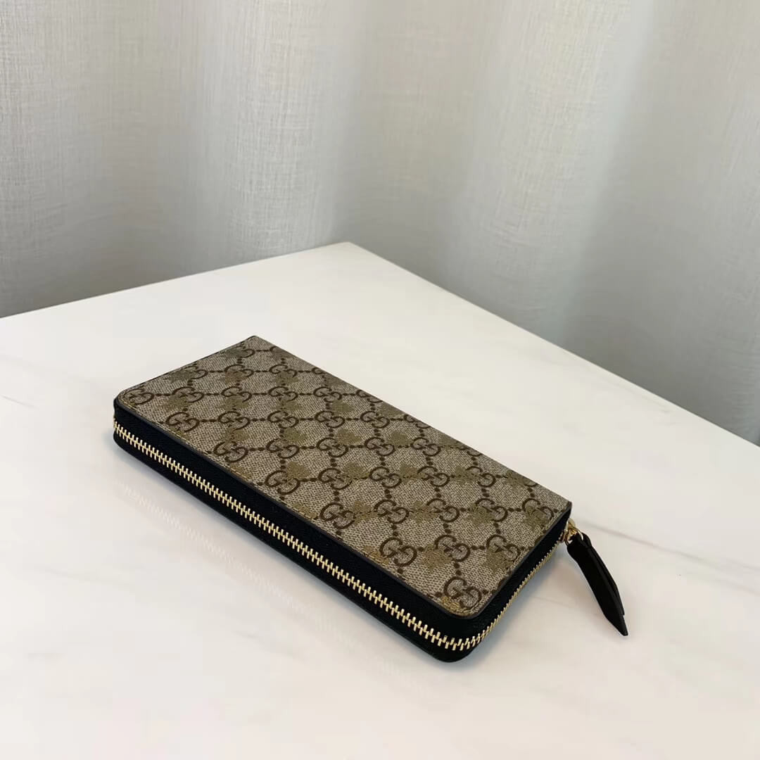 Gucci GG Supreme Monogram Bees Zip Around Wallet 410102