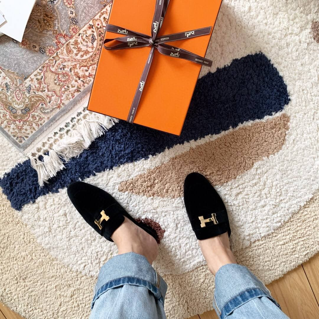 Hermes Oz Mule In Suede Goatskin H19217