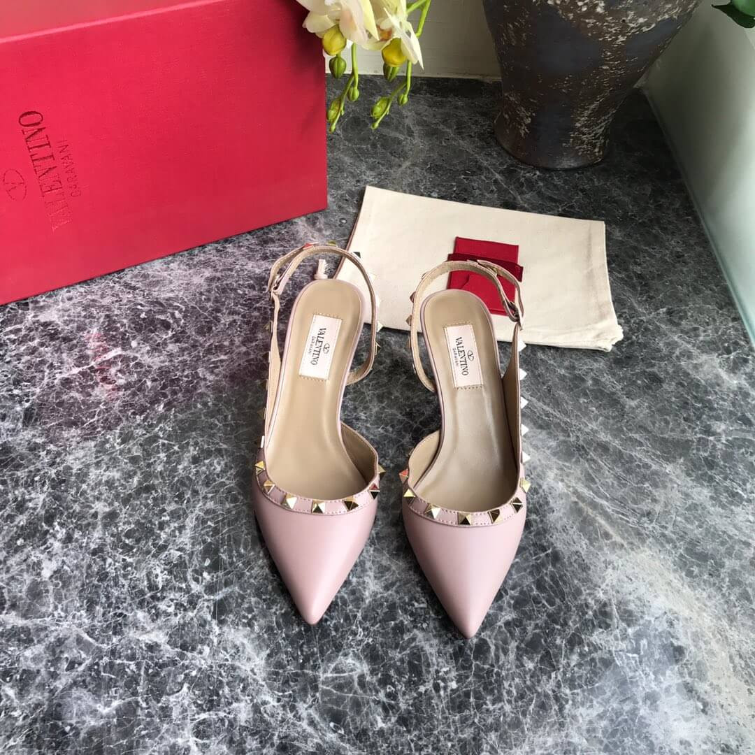 Valentino Garavani Rockstud Nappa Leather Slingback Pump 65mm Uw2s0h13
